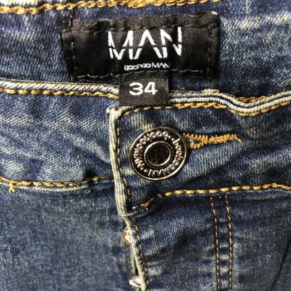 Boohoo Man Size 34R Super Skinny Cuff Pocket Jeans - Picture 8 of 11